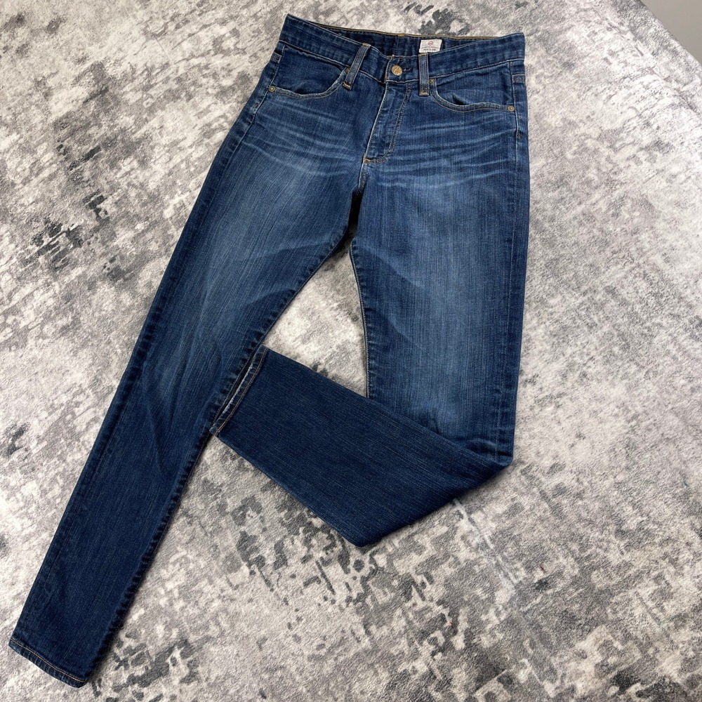 AG Adriano Goldschmied Womens 29R Skinny Jeans Solid Blue Denim Stretch USA